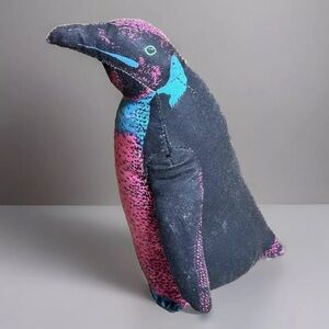 Applause DAYGLO PENGUIN plush stuffed animal 1992 World Wildlife Fund WWF